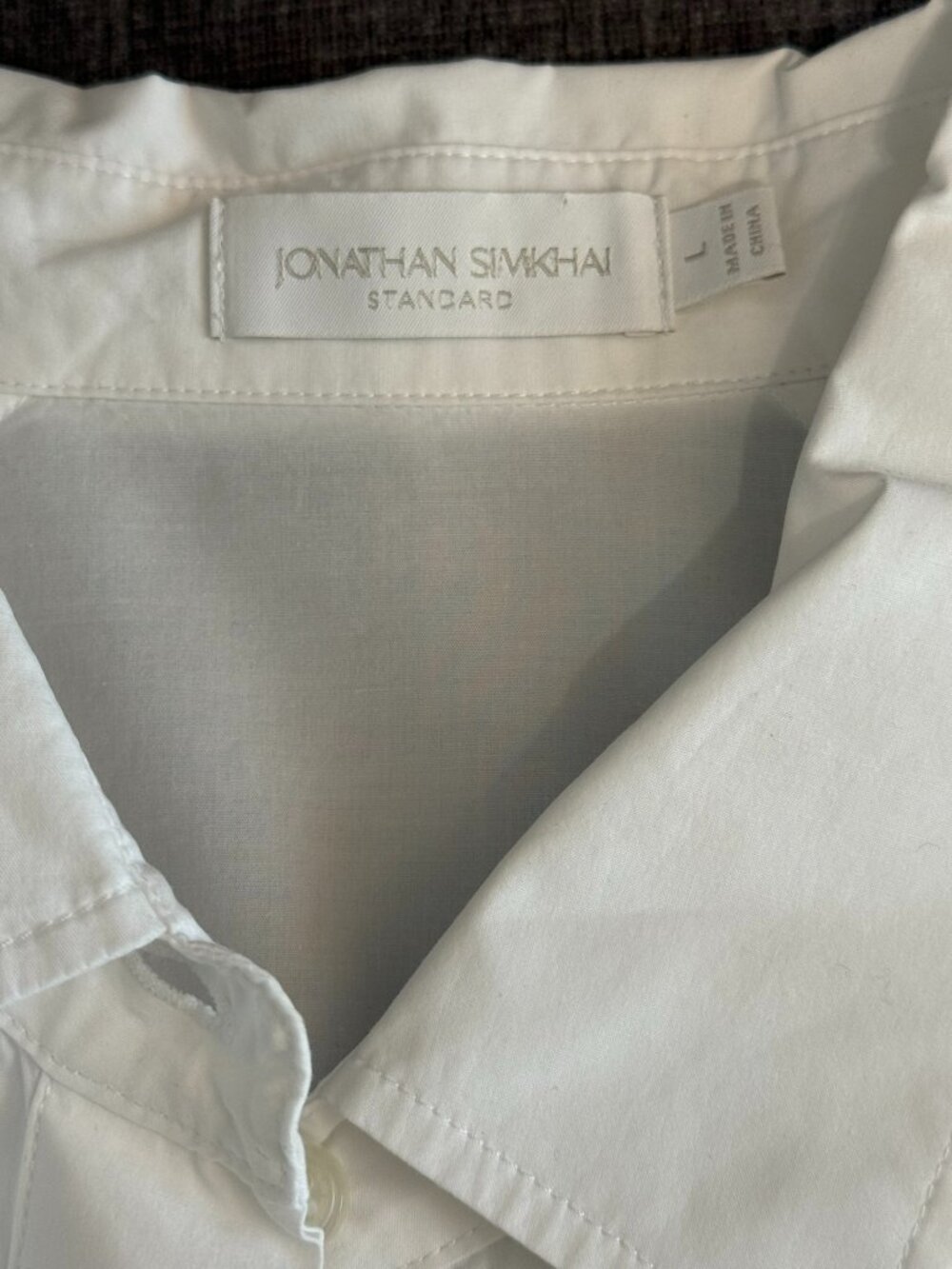 LIKE NEW Jonathan Simkhai Crissy White Mini Shirt Dress, Size L - Picture 9 of 11